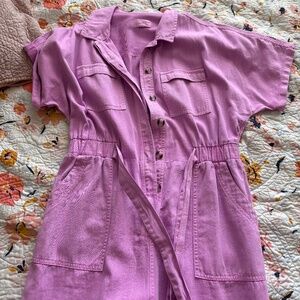 Universal Thread Short Sleeve Button-Front Boilersuit